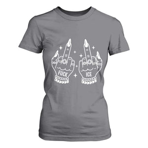 Middle Finger F Ice T Shirt For Women Against Ice Violence Outspoken Resistance TS02 Charcoal Print Your Wear