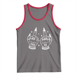 Middle Finger F Ice Tank Top Against Ice Violence Outspoken Resistance TS02 Deep Heather Red Print Your Wear