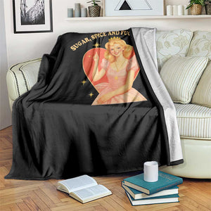 Sugar Spice and F Ice Retro Fairy Throw Blanket Feminist Against Ice Protest Political Resistance TS02 Print Your Wear