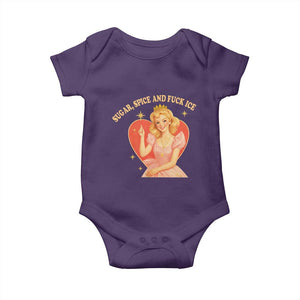 Sugar Spice and F Ice Retro Fairy Baby Onesie Feminist Against Ice Protest Political Resistance TS02 Purple Print Your Wear