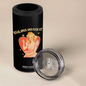 Sugar Spice and F Ice Retro Fairy 4 in 1 Can Cooler Tumbler Feminist Against Ice Protest Political Resistance TS02 Print Your Wear