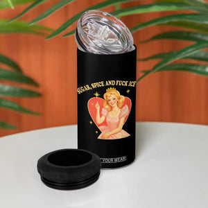 Sugar Spice and F Ice Retro Fairy 4 in 1 Can Cooler Tumbler Feminist Against Ice Protest Political Resistance TS02 Print Your Wear
