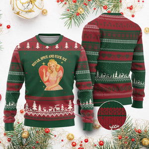 Sugar Spice and F Ice Retro Fairy Ugly Christmas Sweater Feminist Against Ice Protest Political Resistance TS02 Red Green Print Your Wear