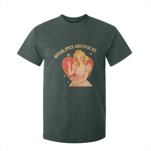 Sugar Spice and F Ice Retro Fairy T Shirt For Kid Feminist Against Ice Protest Political Resistance TS02 Dark Forest Green Print Your Wear
