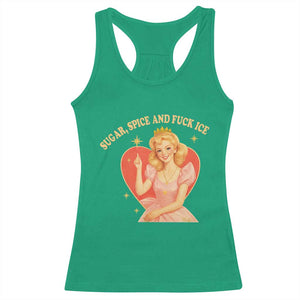 Sugar Spice and F Ice Retro Fairy Racerback Tank Top Feminist Against Ice Protest Political Resistance TS02 Irish Green Print Your Wear