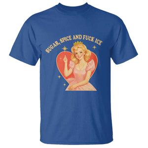 Sugar Spice and F Ice Retro Fairy T Shirt Feminist Against Ice Protest Political Resistance TS02 Royal Blue Print Your Wear