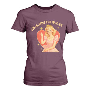 Sugar Spice and F Ice Retro Fairy T Shirt For Women Feminist Against Ice Protest Political Resistance TS02 Maroon Print Your Wear