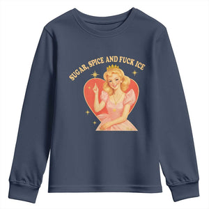 Sugar Spice and F Ice Retro Fairy Youth Sweatshirt Feminist Against Ice Protest Political Resistance TS02 Navy Print Your Wear