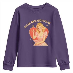 Sugar Spice and F Ice Retro Fairy Youth Sweatshirt Feminist Against Ice Protest Political Resistance TS02 Purple Print Your Wear