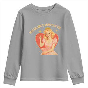 Sugar Spice and F Ice Retro Fairy Youth Sweatshirt Feminist Against Ice Protest Political Resistance TS02 Sport Gray Print Your Wear