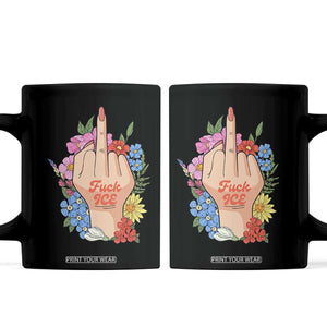 Floral Middle Finger F Ice Coffee Mug TS02 Black Print Your Wear