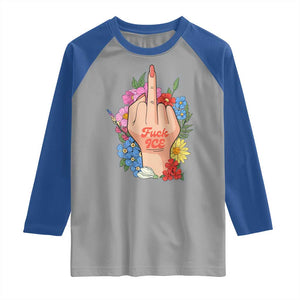 Floral Middle Finger F Ice Raglan Shirt TS02 Sport Gray Royal Print Your Wear
