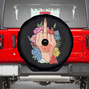 Floral Middle Finger F Ice Spare Tire Cover TS02 Black Print Your Wear