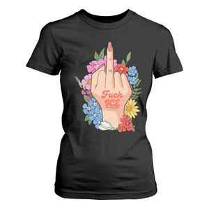 Floral Middle Finger F Ice T Shirt For Women TS02 Black Print Your Wear