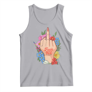 Floral Middle Finger F Ice Tank Top TS02 Athletic Heather Print Your Wear