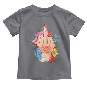 Floral Middle Finger F Ice Toddler T Shirt TS02 Charcoal Print Your Wear
