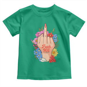 Floral Middle Finger F Ice Toddler T Shirt TS02 Irish Green Print Your Wear
