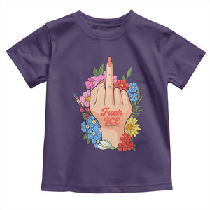 Floral Middle Finger F Ice Toddler T Shirt TS02 Purple Print Your Wear