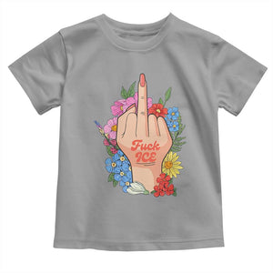 Floral Middle Finger F Ice Toddler T Shirt TS02 Sport Gray Print Your Wear