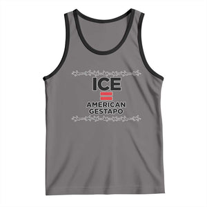 Ice Equals American Gestapo Tank Top Barbed Wire Protest Political Resistance TS02 Deep Heather Black Print Your Wear