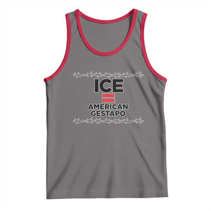 Ice Equals American Gestapo Tank Top Barbed Wire Protest Political Resistance TS02 Deep Heather Red Print Your Wear