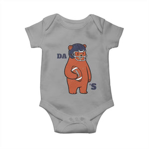 Cute Bear Holding Rugby Sport Fans Graphic Baby Onesie TS02 Sport Gray Print Your Wear