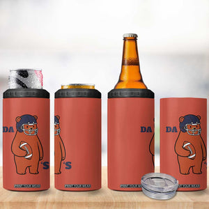 Cute Bear Holding Rugby Sport Fans Graphic 4 in 1 Can Cooler Tumbler TS02 Print Your Wear
