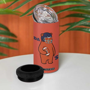 Cute Bear Holding Rugby Sport Fans Graphic 4 in 1 Can Cooler Tumbler TS02 Print Your Wear