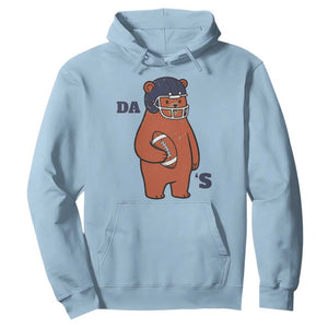 Cute Bear Holding Rugby Sport Fans Graphic Hoodie TS02 Light Blue Print Your Wear