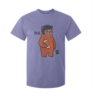 Cute Bear Holding Rugby Sport Fans Graphic T Shirt For Kid TS02 Violet Print Your Wear