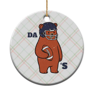 Cute Bear Holding Rugby Sport Fans Graphic Ceramic Ornament TS02 1pc Christmas Plaid Print Your Wear