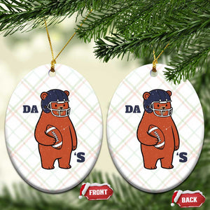 Cute Bear Holding Rugby Sport Fans Graphic Ceramic Ornament TS02 Print Your Wear