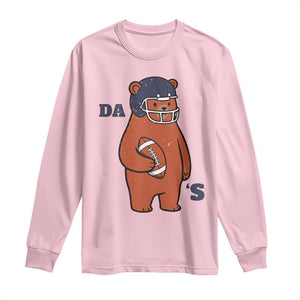 Cute Bear Holding Rugby Sport Fans Graphic Long Sleeve Shirt TS02 Light Pink Print Your Wear