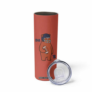 Cute Bear Holding Rugby Sport Fans Graphic Skinny Tumbler TS02 Print Your Wear