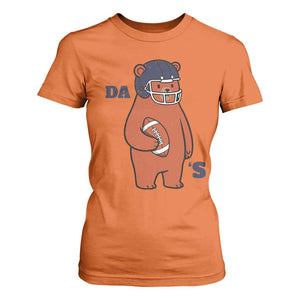 Cute Bear Holding Rugby Sport Fans Graphic T Shirt For Women TS02 Orange Print Your Wear