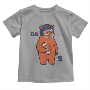 Cute Bear Holding Rugby Sport Fans Graphic Toddler T Shirt TS02 Sport Gray Print Your Wear