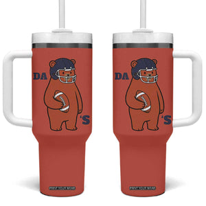 Cute Bear Holding Rugby Sport Fans Graphic Tumbler With Handle TS02 One Size: 40 oz Orange Print Your Wear