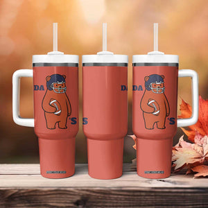 Cute Bear Holding Rugby Sport Fans Graphic Tumbler With Handle TS02 Print Your Wear