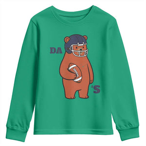 Cute Bear Holding Rugby Sport Fans Graphic Youth Sweatshirt TS02 Irish Green Print Your Wear