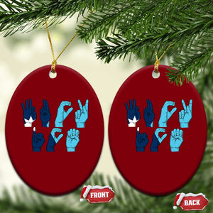 F Ice Out of Minneapolis Hand Signs Ceramic Ornament State Flag Justice Protest Resistance TS02 Print Your Wear