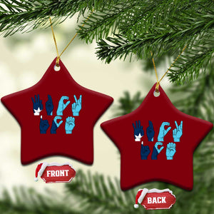 F Ice Out of Minneapolis Hand Signs Ceramic Ornament State Flag Justice Protest Resistance TS02 Print Your Wear