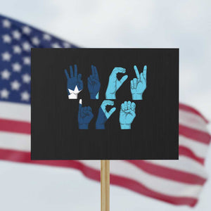 F Ice Out of Minneapolis Hand Signs Protest Sign State Flag Justice Protest Resistance TS02 Horizontal 18" × 24" Black Print Your Wear