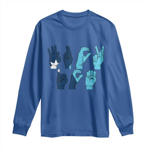 F Ice Out of Minneapolis Hand Signs Long Sleeve Shirt State Flag Justice Protest Resistance TS02 Royal Blue Print Your Wear