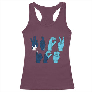 F Ice Out of Minneapolis Hand Signs Racerback Tank Top State Flag Justice Protest Resistance TS02 Maroon Print Your Wear