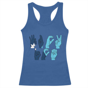 F Ice Out of Minneapolis Hand Signs Racerback Tank Top State Flag Justice Protest Resistance TS02 Royal Blue Print Your Wear