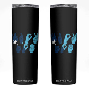 F Ice Out of Minneapolis Hand Signs Skinny Tumbler State Flag Justice Protest Resistance TS02 Black Print Your Wear