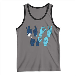 F Ice Out of Minneapolis Hand Signs Tank Top State Flag Justice Protest Resistance TS02 Deep Heather Black Print Your Wear