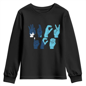F Ice Out of Minneapolis Hand Signs Youth Sweatshirt State Flag Justice Protest Resistance TS02 Black Print Your Wear