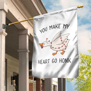 Funny Valentine Goose Garden Flag You Make My Heart Go Honk Cute Romantic Gift TS02 Print Your Wear