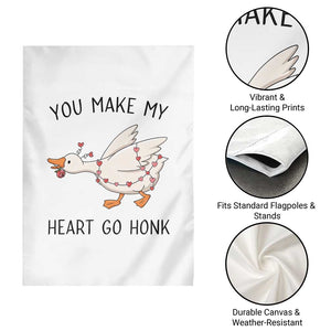 Funny Valentine Goose Garden Flag You Make My Heart Go Honk Cute Romantic Gift TS02 Print Your Wear